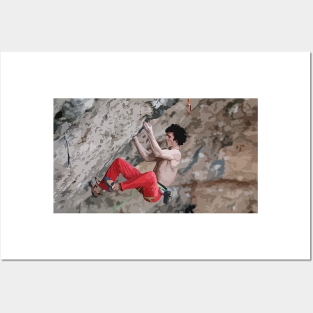 Adam Ondra Sending Painting Wall Art by gktb